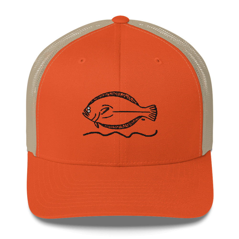 JFA Orange / Khaki color - Mesh Back Trucker Cap