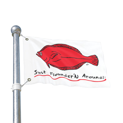 Just Flounder'n Around Double-Sided Boat Flag 18 x 12