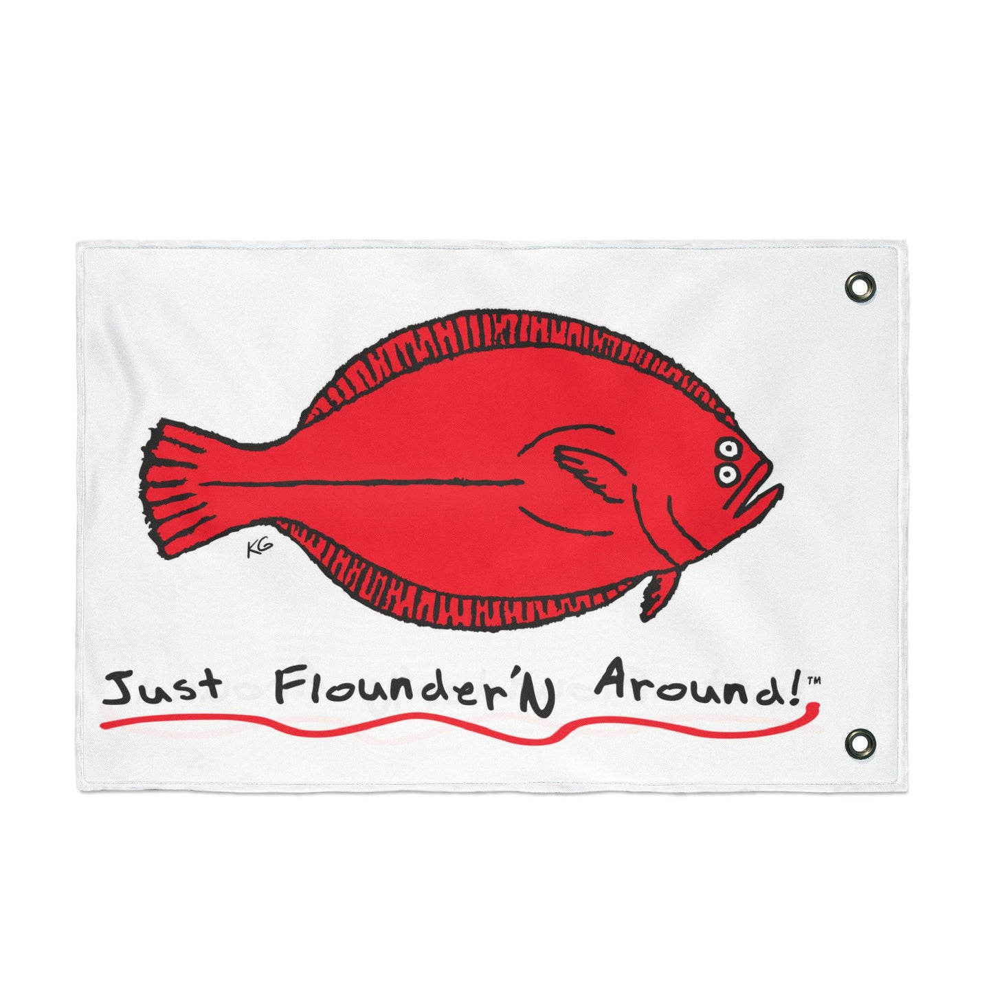 Just Flounder'n Around Double-Sided Boat Flag 18 x 12
