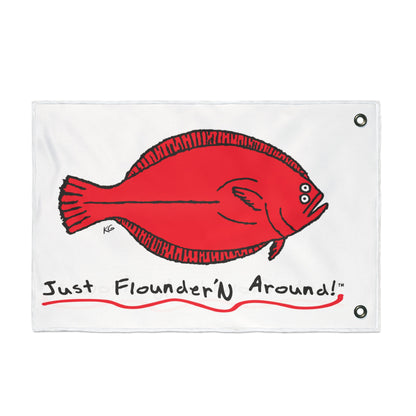 Just Flounder'n Around Double-Sided Boat Flag 18 x 12