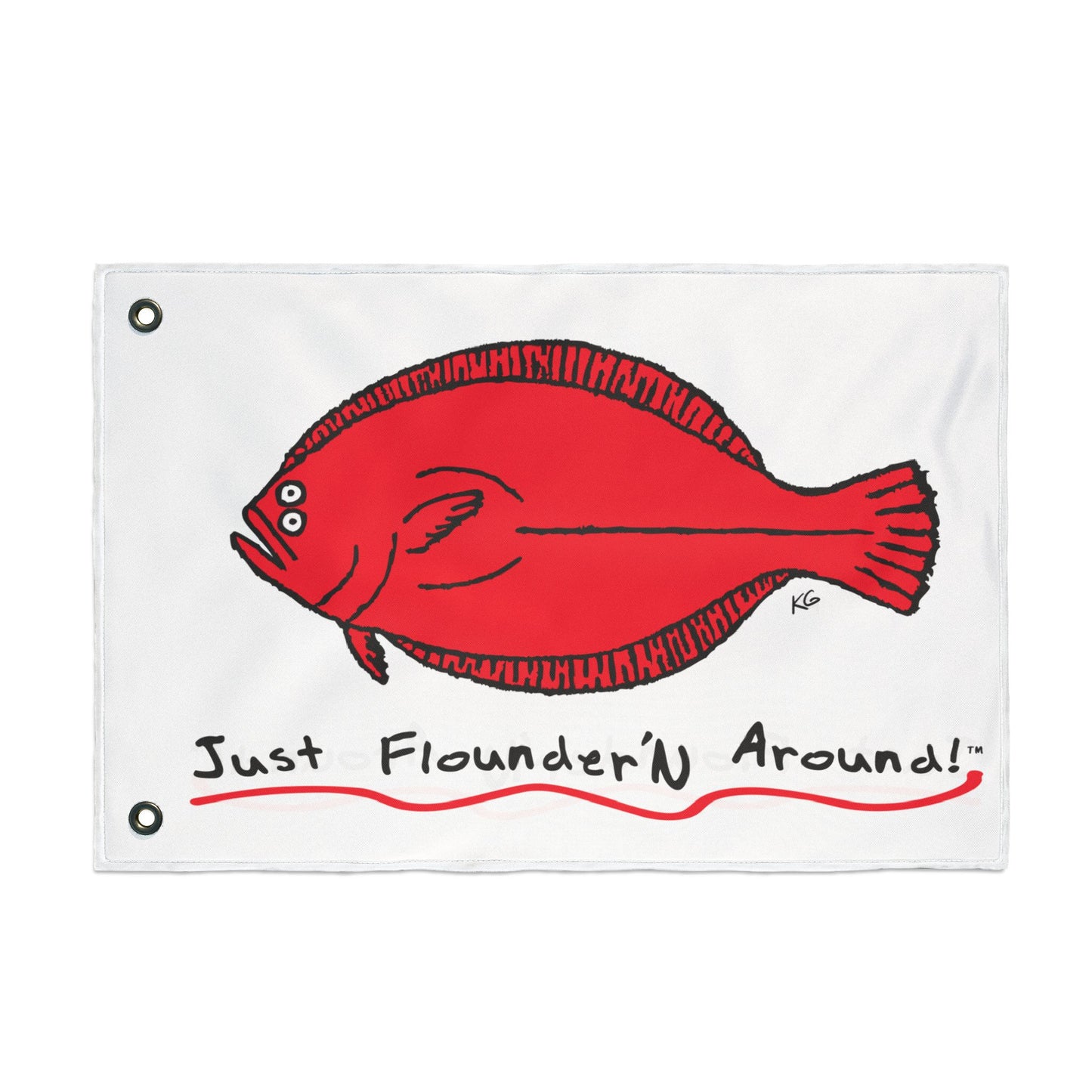 Just Flounder'n Around Double-Sided Boat Flag 18 x 12