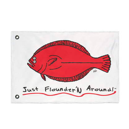 Just Flounder'n Around Double-Sided Boat Flag 18 x 12