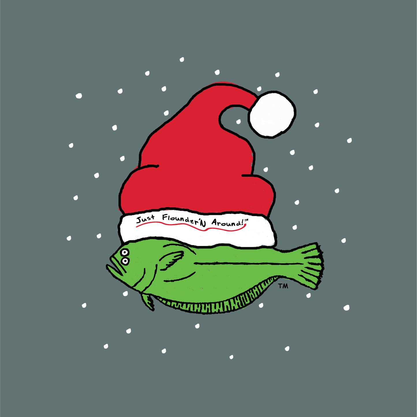 Christmas Flounder Unisex garment-dyed heavyweight t-shirt Blue Spruce