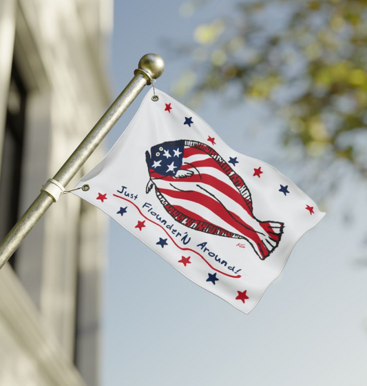 JFA AMERICA FLOUNDER Flag - "Just Flounder'n Around" Double-Sided 18 X 12