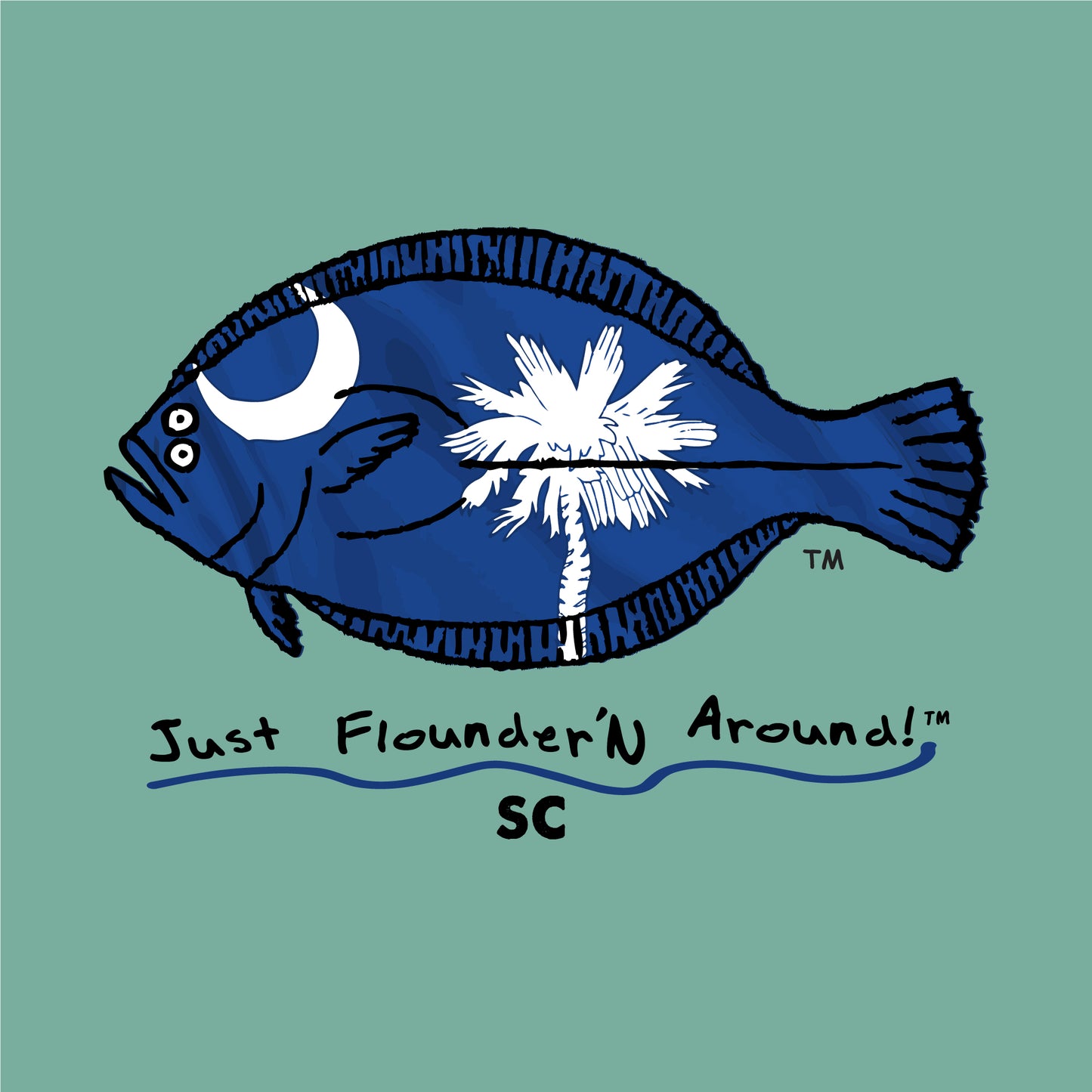 South Carolina Flounder - Men’s garment-dyed heavyweight t-shirt
