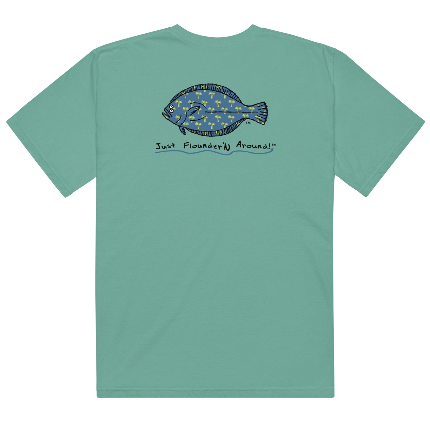 Palm Tree Flounder unisex garment-dyed heavyweight t-shirt