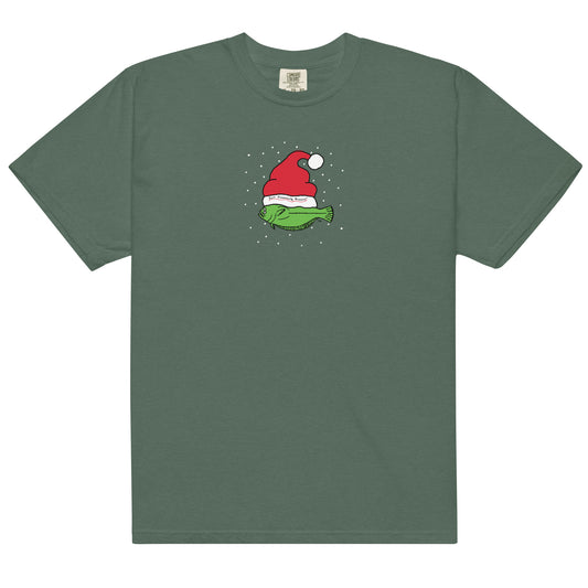 Christmas Flounder Unisex garment-dyed heavyweight t-shirt Blue Spruce