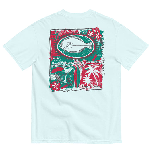 Flounder Time! Unisex garment-dyed heavyweight t-shirt Lt Blue