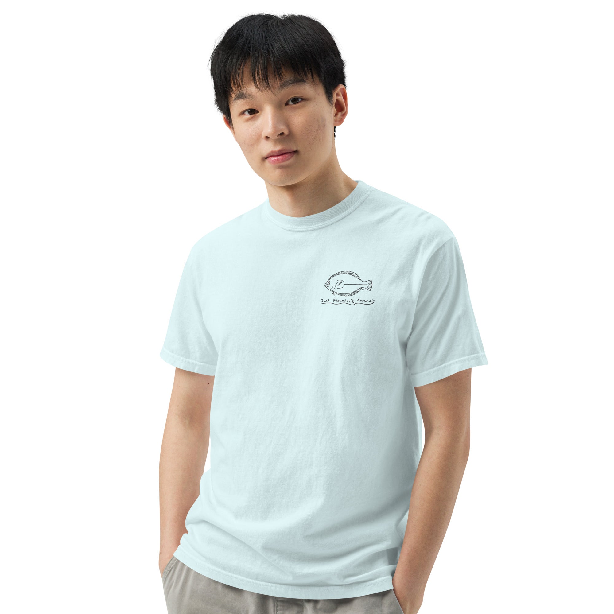 Flounder Time! Unisex garment-dyed heavyweight t-shirt Lt Blue