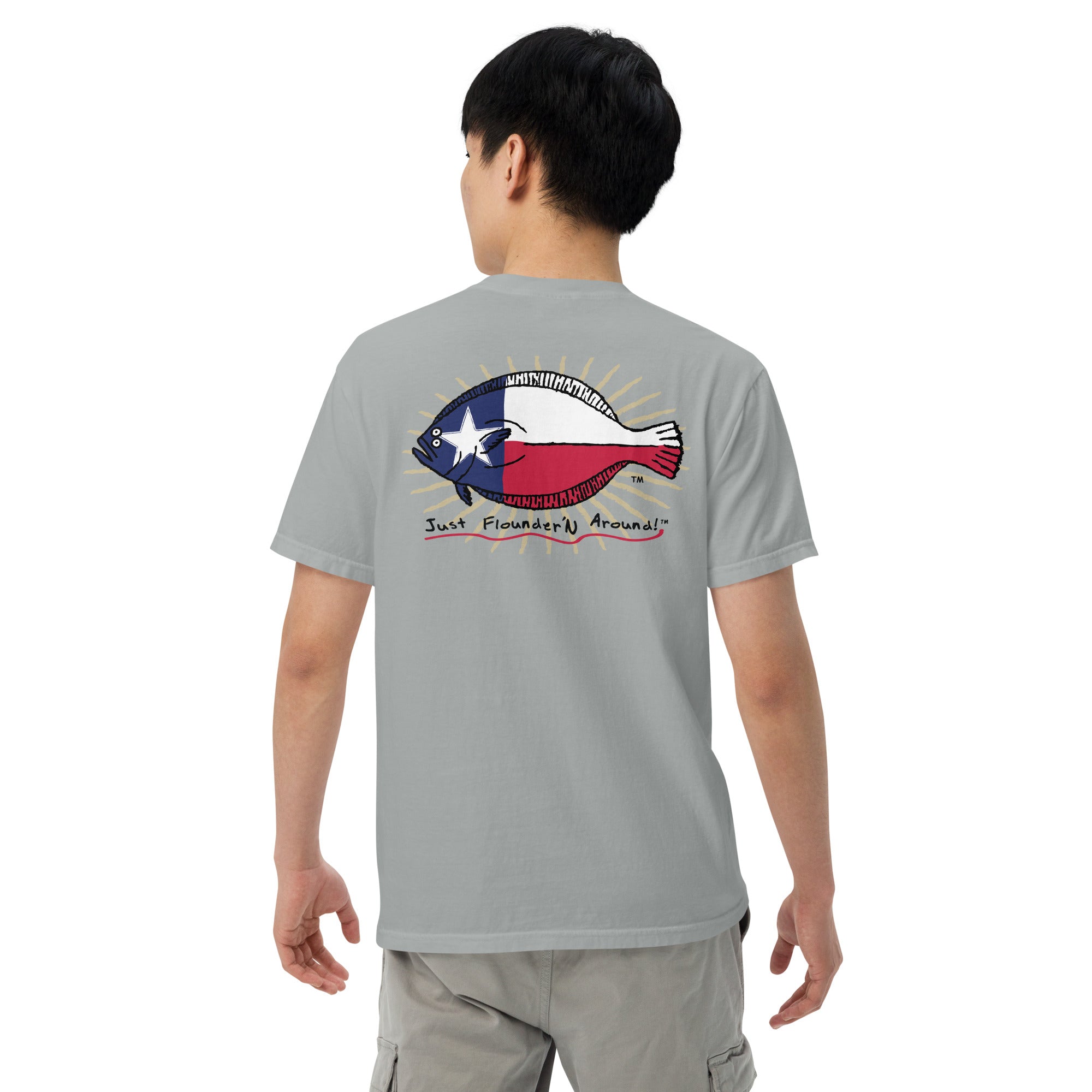Texas Flounder Unisex garment-dyed heavyweight t-shirt Graphite