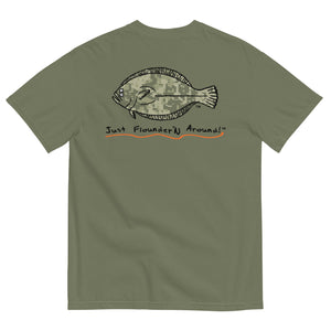 JFA CAMO FLOUNDER -Moss color, garment-dyed heavyweight t-shirt