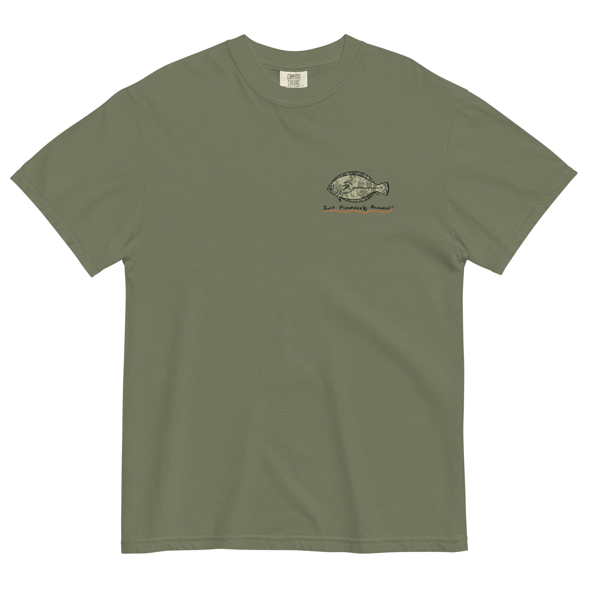 JFA CAMO FLOUNDER -Moss color, garment-dyed heavyweight t-shirt