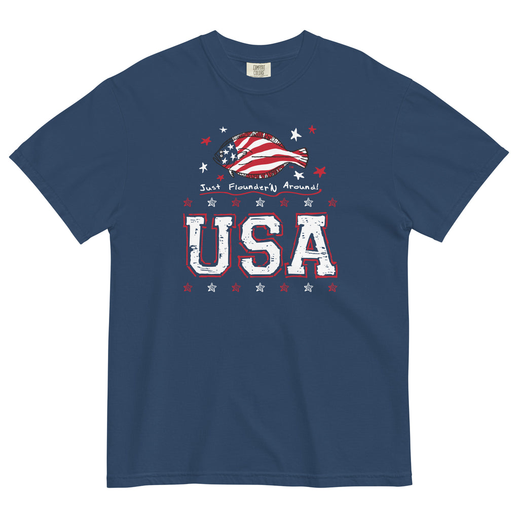 JFA USA - NAVY COMFORT COLORS  (FRONT PRINT ONLY) Unisex garment-dyed heavyweight t-shirt