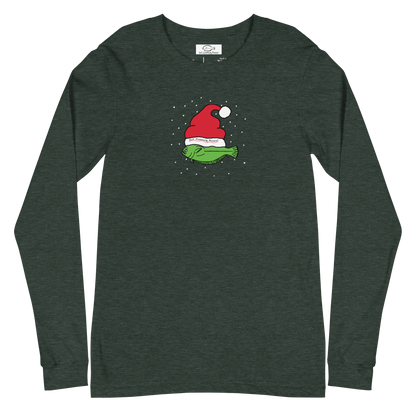 Christmas Flounder Unisex Long Sleeve Tee FOREST GREEN