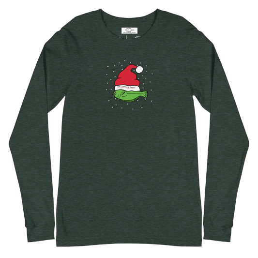 Christmas Flounder Unisex Long Sleeve Tee FOREST GREEN