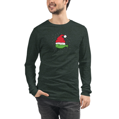 Christmas Flounder Unisex Long Sleeve Tee FOREST GREEN
