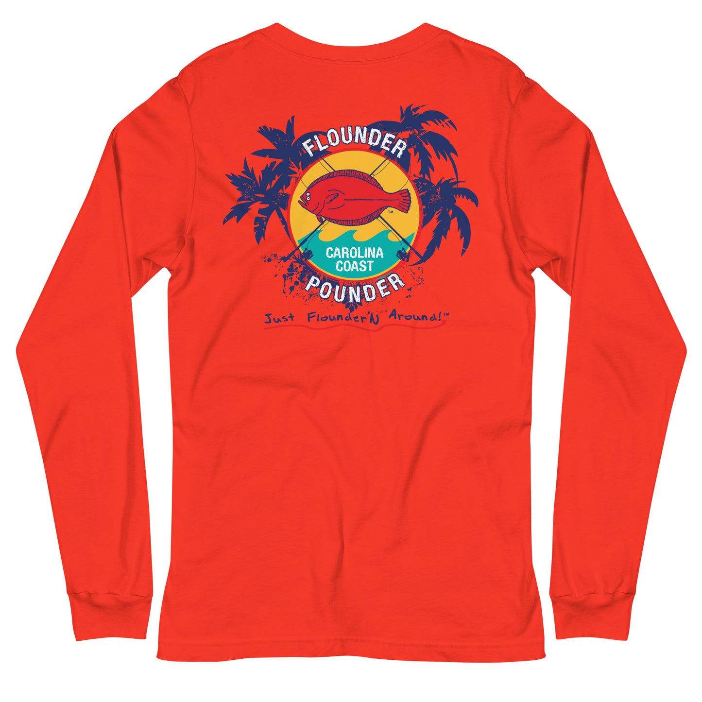 Flounder Pounder Unisex Long Sleeve Tee Light weight - Poppy