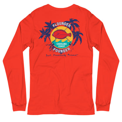 Flounder Pounder Unisex Long Sleeve Tee Light weight - Poppy