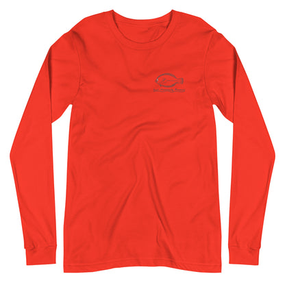 Flounder Pounder Unisex Long Sleeve Tee Light weight - Poppy