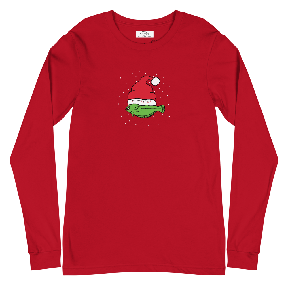 Christmas Flounder - Unisex Long Sleeve Tee RED