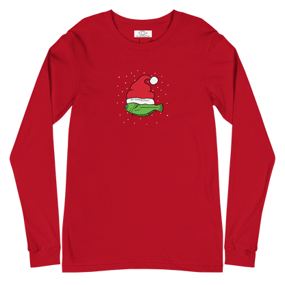 Christmas Flounder - Unisex Long Sleeve Tee RED