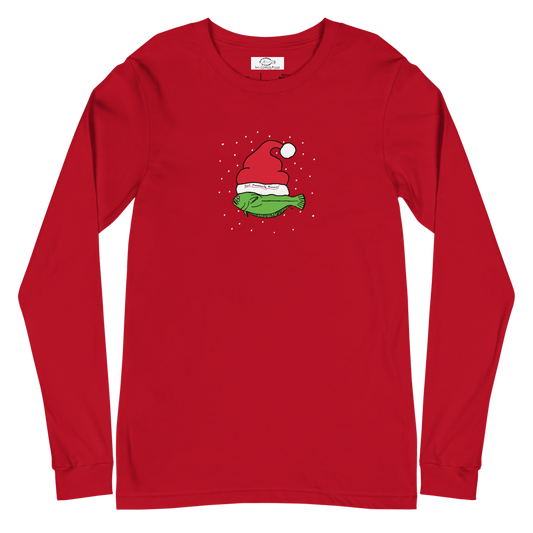 Christmas Flounder - Unisex Long Sleeve Tee RED