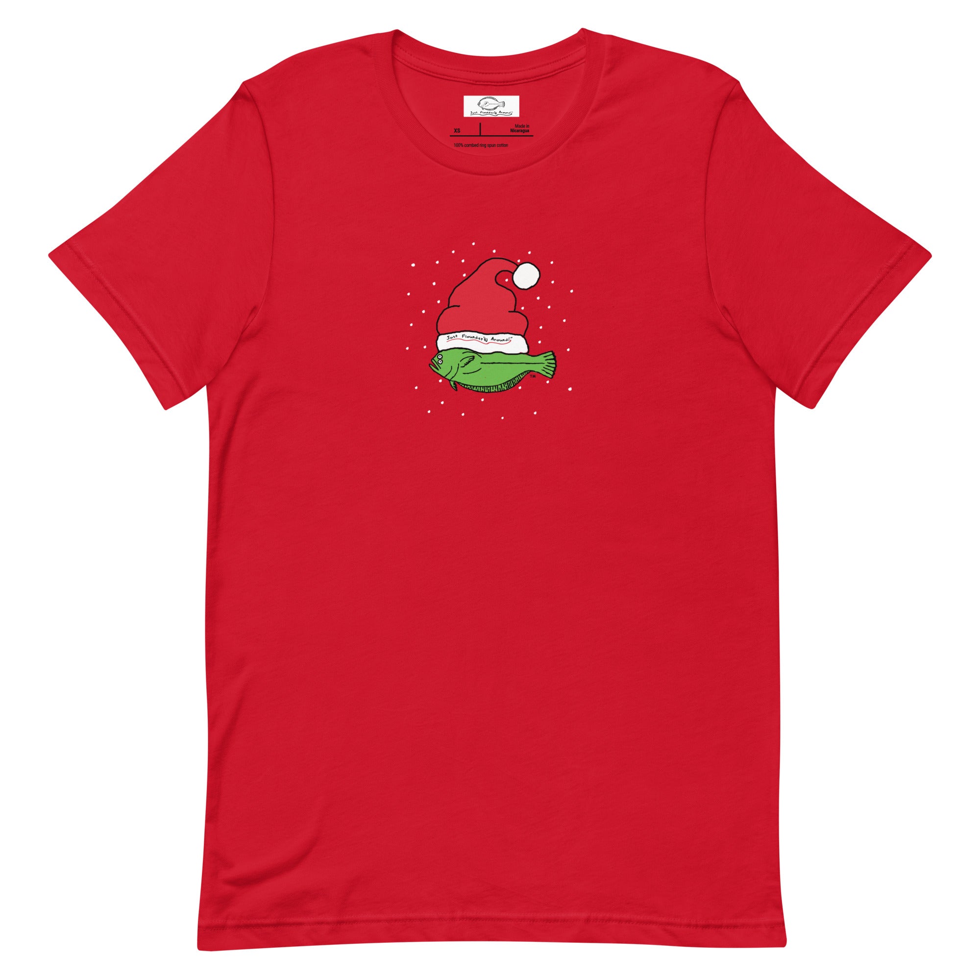 Christmas Flounder Unisex T-Shirt Red