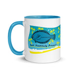 Flounder Coffee Mug with Color Inside Blue (FREE SHIPPING)