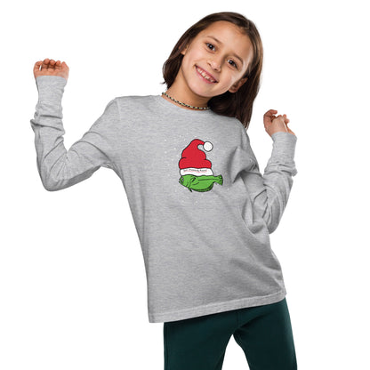Christmas Flounder Youth long sleeve tee GREY