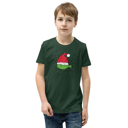 Christmas Time Flounder Kids - Short Sleeve T-Shirt Forest Green