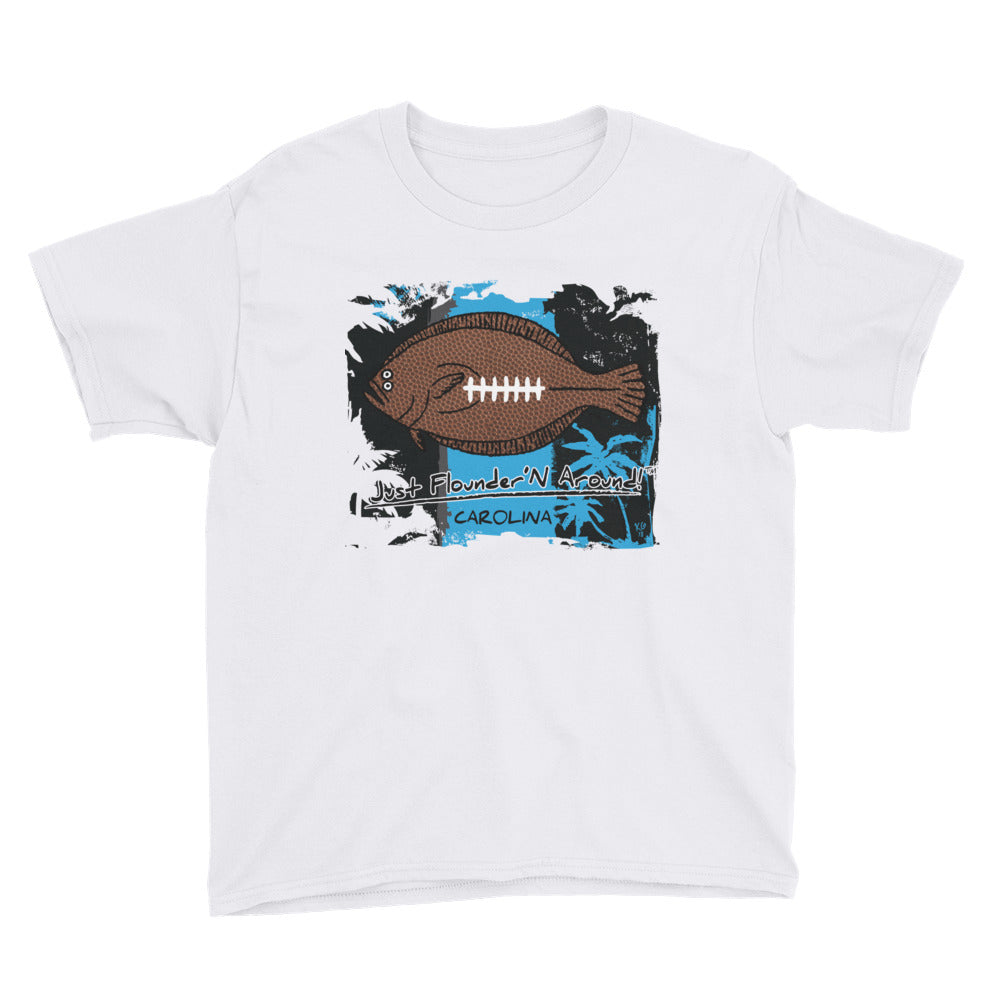 Kids Flounder'N Football Carolina, Short Sleeve T-Shirt