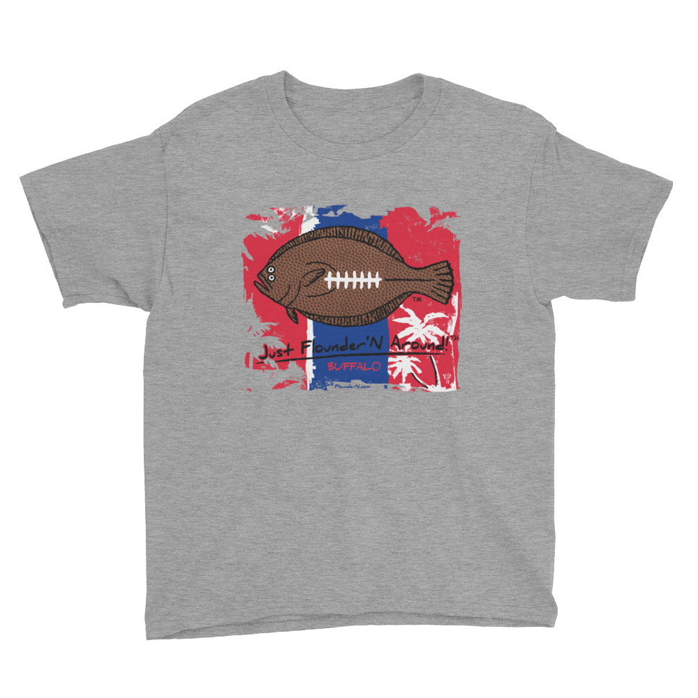 Kids Buffalo Football Flounder - Short Sleeve T-Shirt