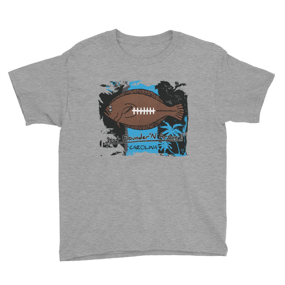 Kids Flounder'N Football Carolina, Short Sleeve T-Shirt
