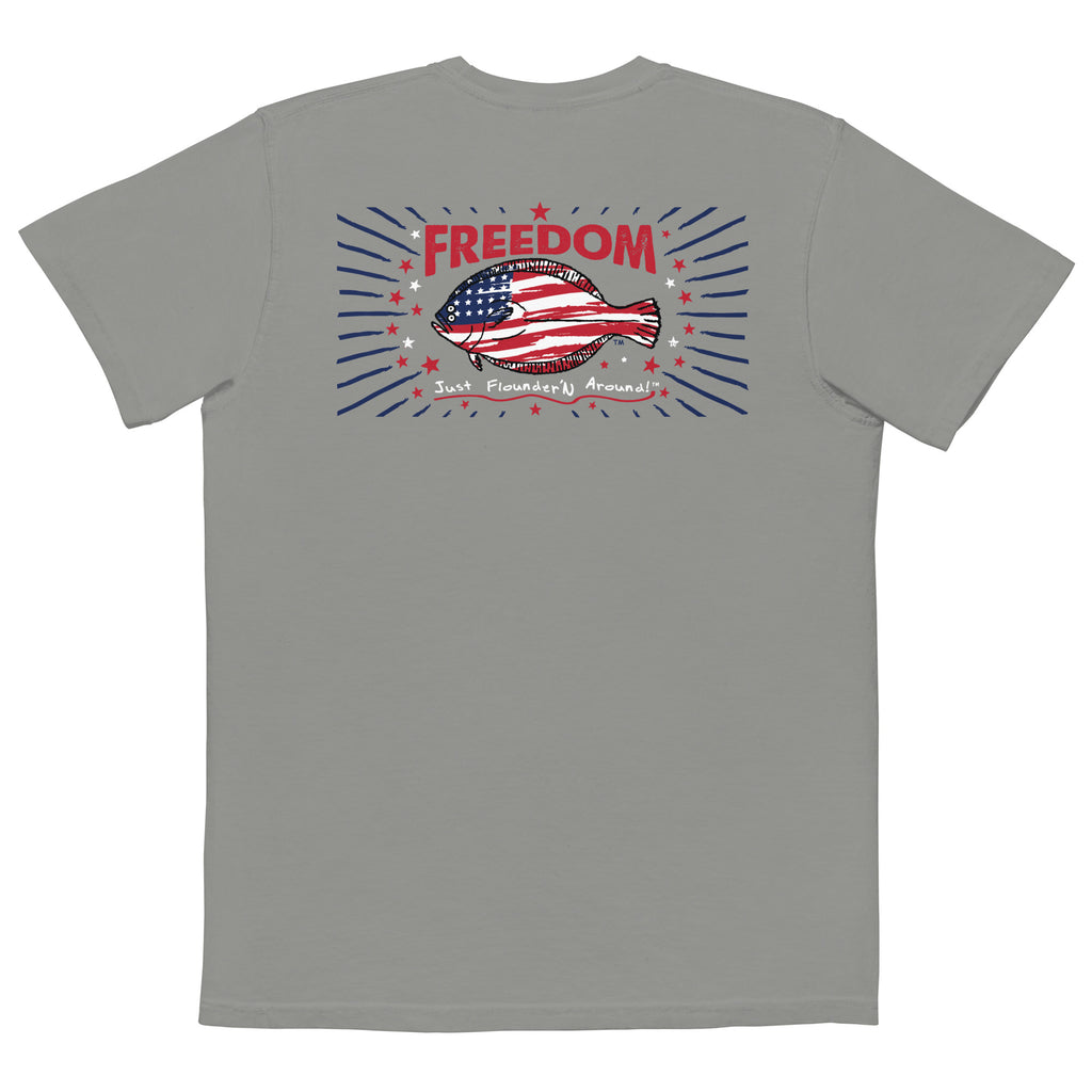 FREEDOM FLOUNDER GREY - garment-dyed Pocket t-shirt