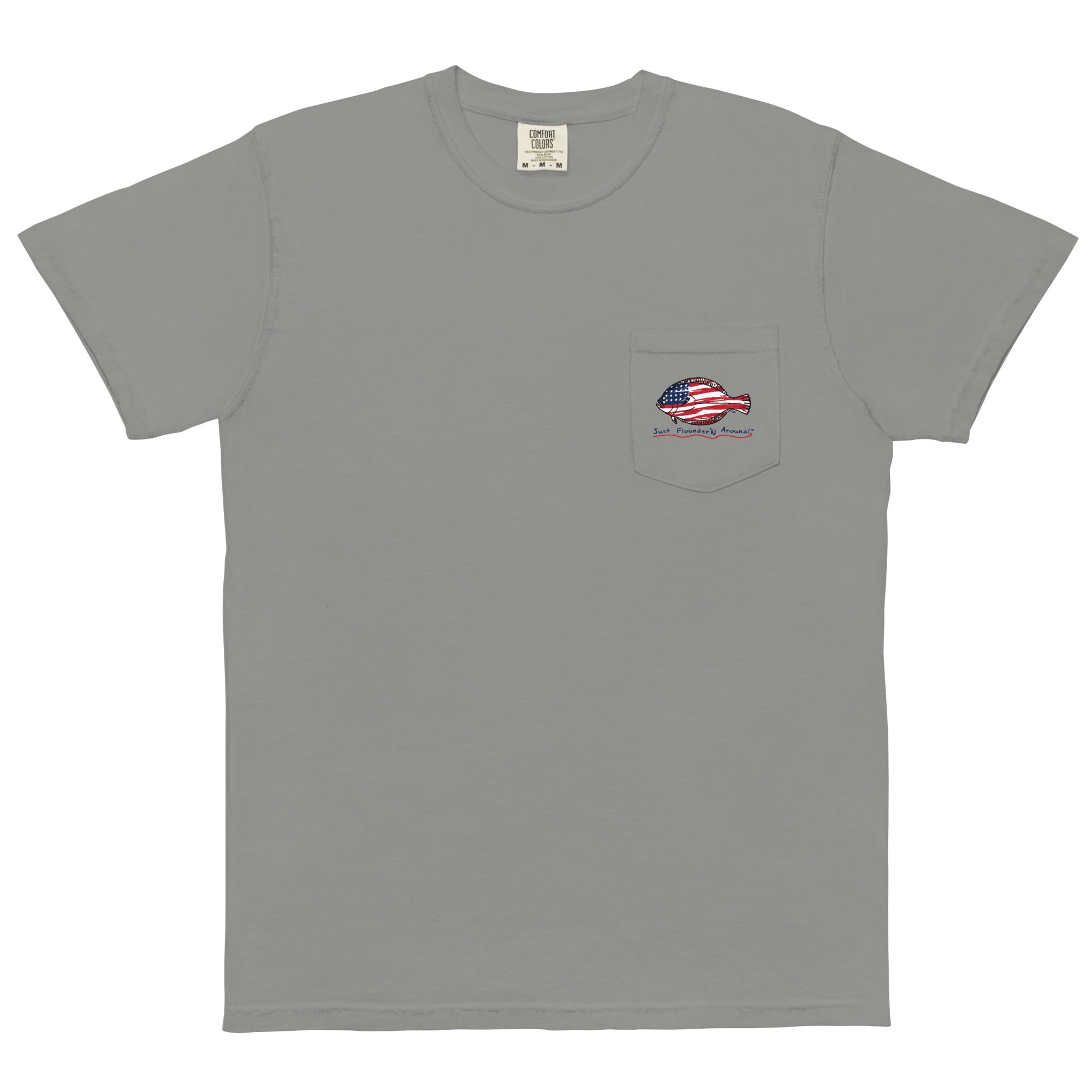 FREEDOM FLOUNDER GREY - garment-dyed Pocket t-shirt