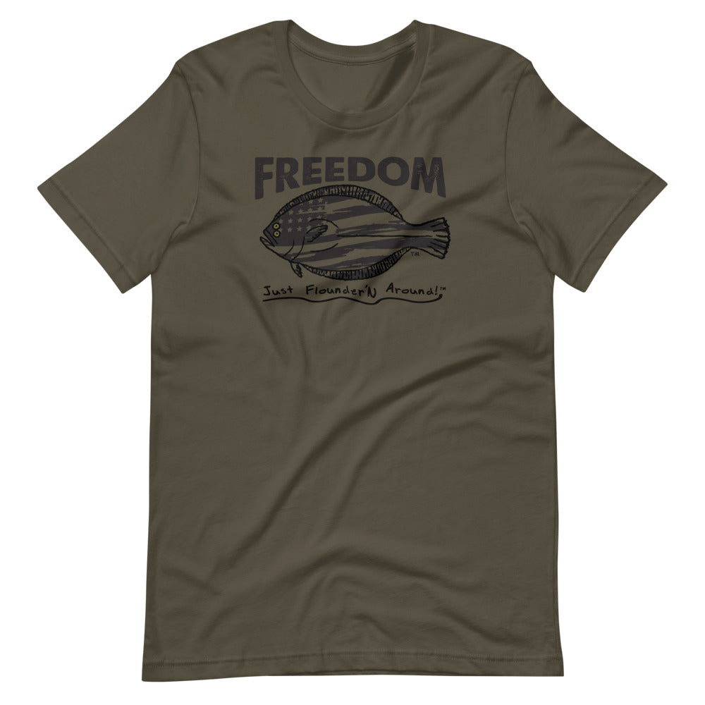 FREEDOM FLOUNDER ARMY GREEN Short-Sleeve Unisex T-Shirt